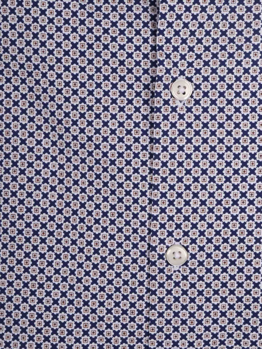Sartoria Del Campo-Sonrisa Geometric Pattern Button Up Casual Shirt