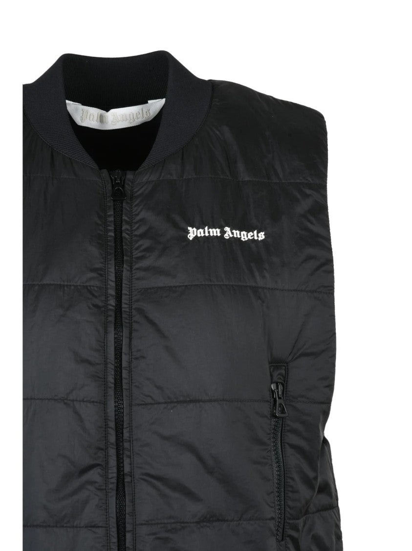 Palm Angels Black Polyamide Hooded Vest