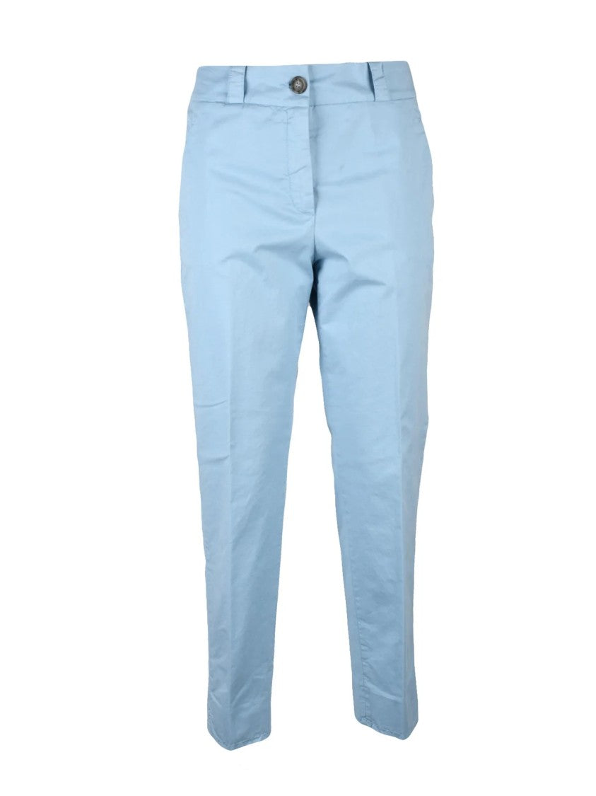 Peserico Easy  Cotton Stretch Trousers - Light Blue
