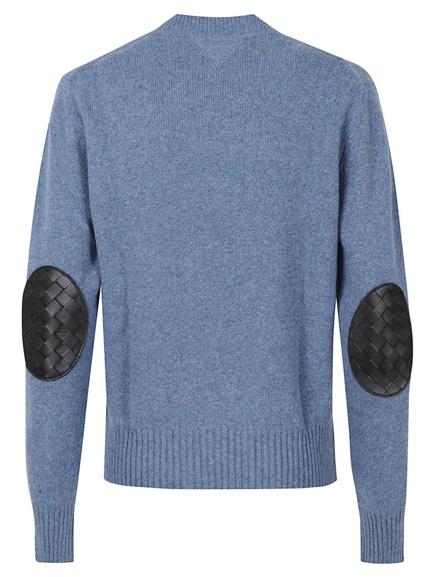 Bottega Veneta Cashmere Knit Sweater With Leather Elbow Patches