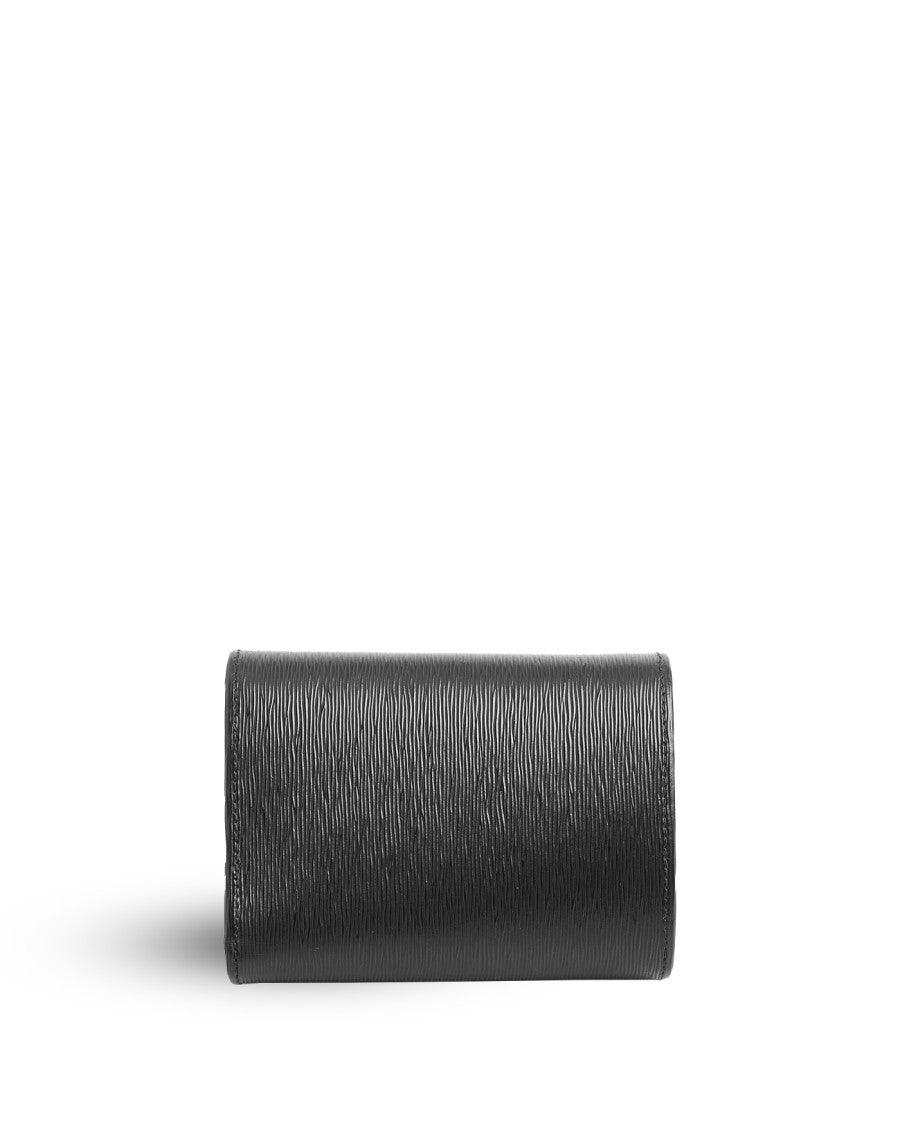 Prada Textured Leather Compact Wallet With Gold-Tone Logo