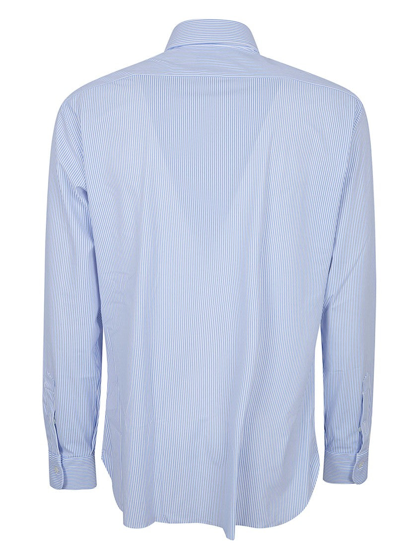 Barba Vertical Stripe Slim Fit Shirt With Classic Collar