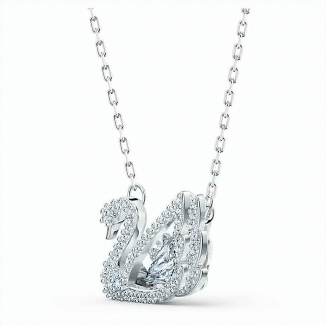 Swarovski Swan-Shaped Necklace With Sparkling Crystal Pendant