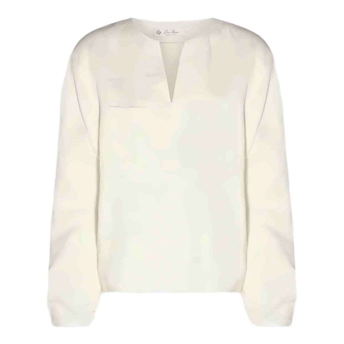 Loro Piana Relaxed Fit Linen Blouse With Subtle V-Neckline