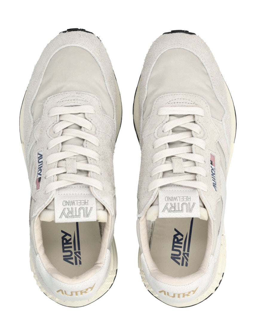 Autry Reelwind Low Hay Nylon & Suede Sneakers