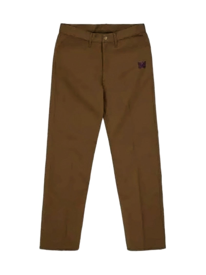 Needles Tailored Straight Pants With Subtle Embroidered Detail