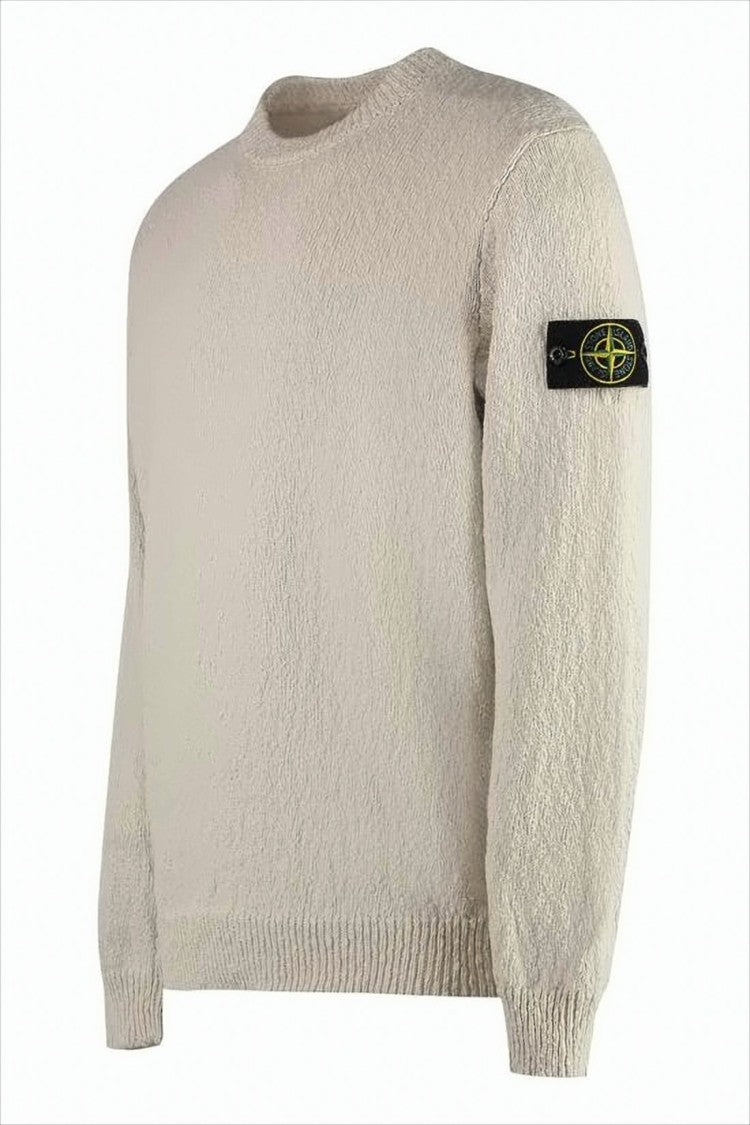 Stone Island Textured Knit Sweater With Crew Neckline