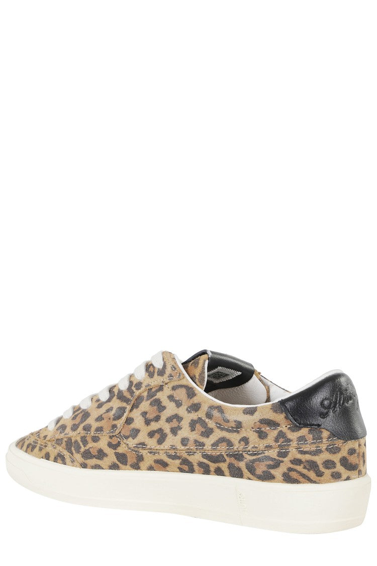 Autry Brown Windscape Low Leopard-Print Canvas Sneakers
