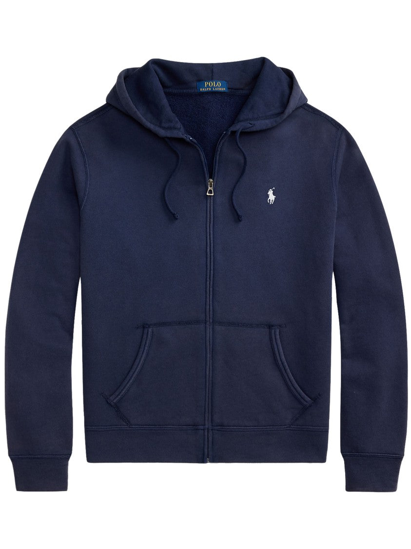 Polo Ralph Lauren Navy Blue Sweatshirt Full-Zip Cotton Hoodie