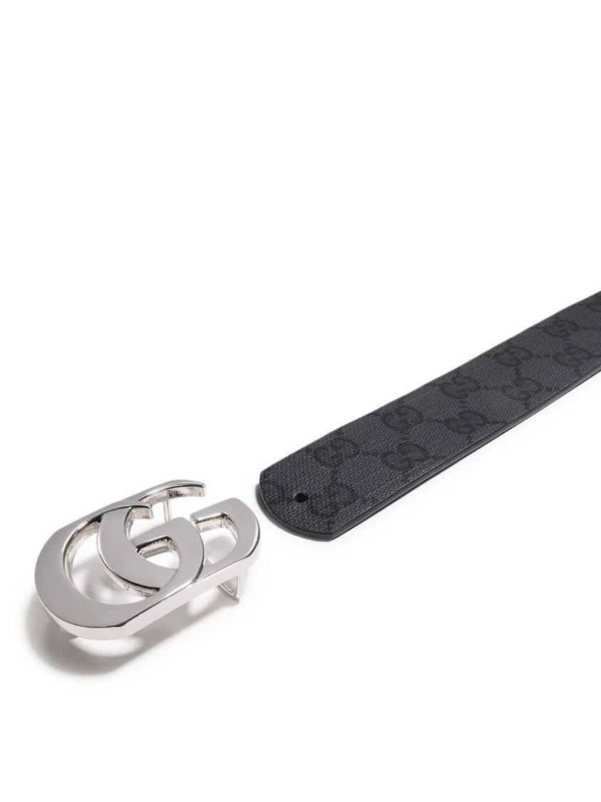 Gucci Black Belt W.35 Embossed Accessory