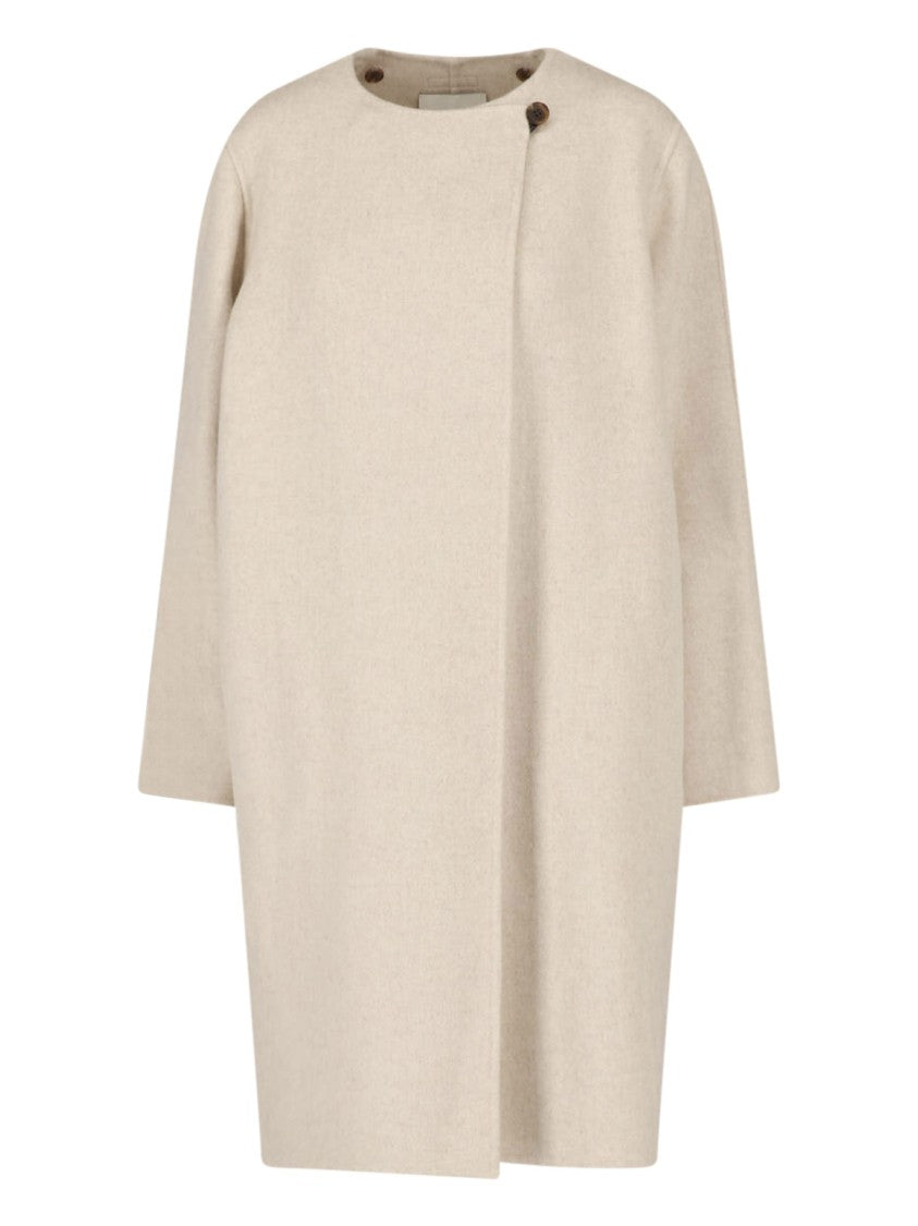 Calvin Klein Asymmetrical Collar Scarf Beige Jacket