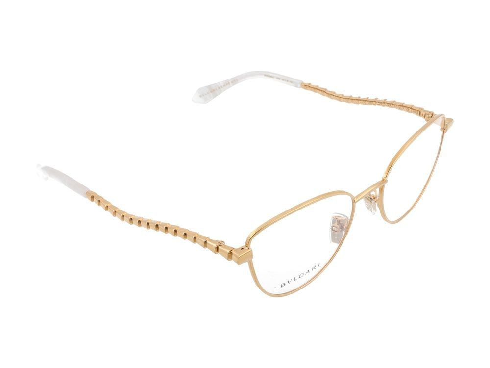 Bulgari Cat-Eye Inspired Gold Metal Rim Eyeglasses
