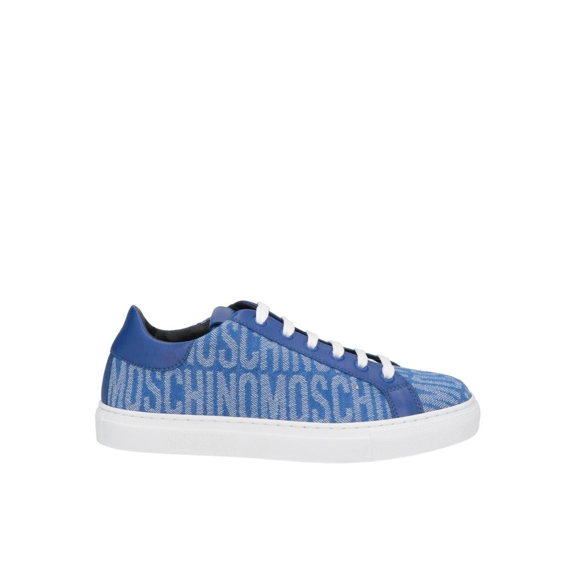 Moschino Logo Pattern Low Top Sneakers With Round Toe