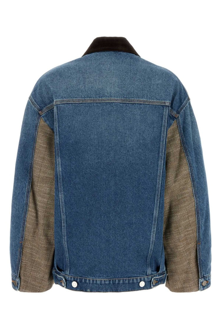 Stella Mccartney Denim And Herringbone Fabric Jacket