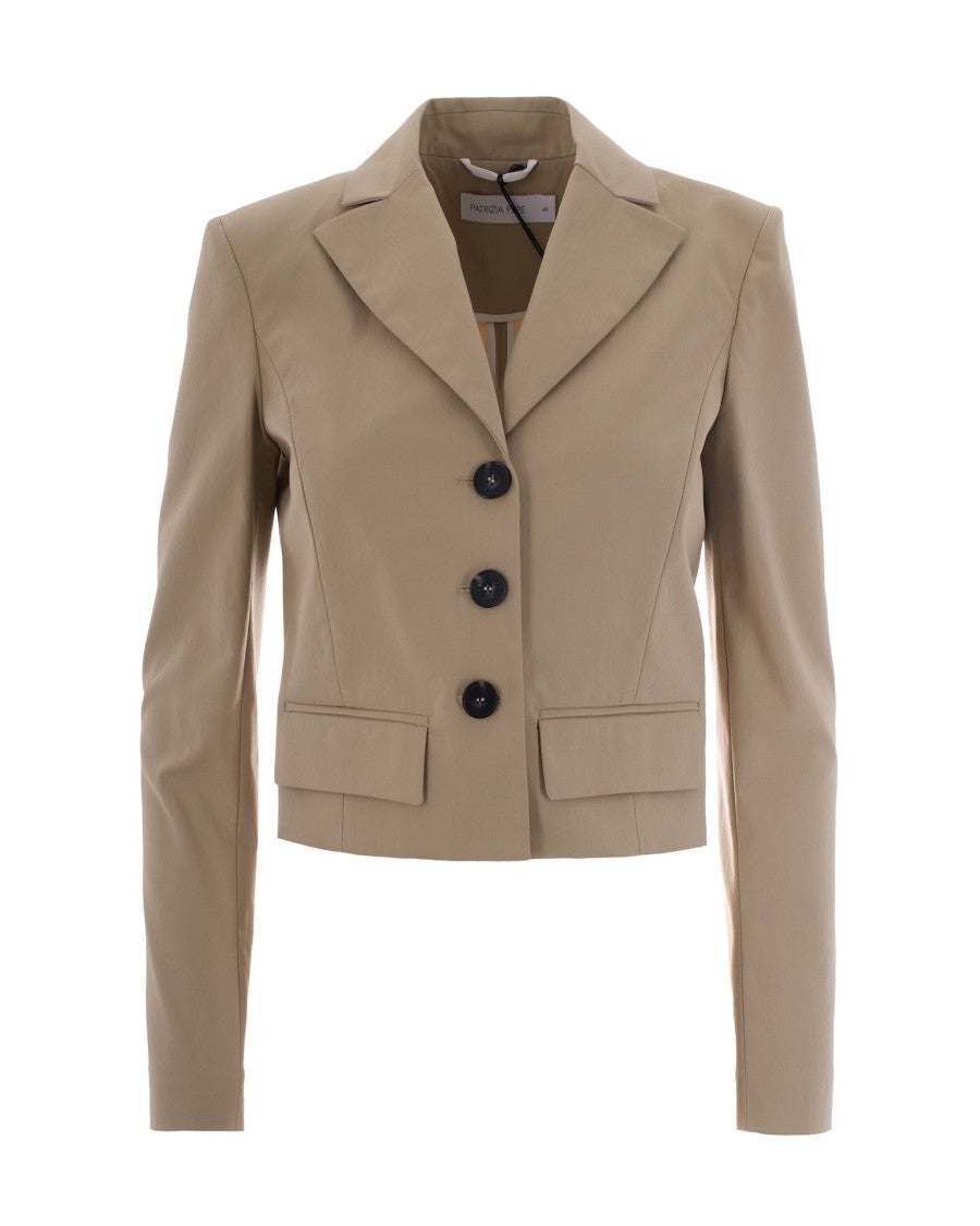 Patrizia Pepe Cropped Sand Beige Blazer