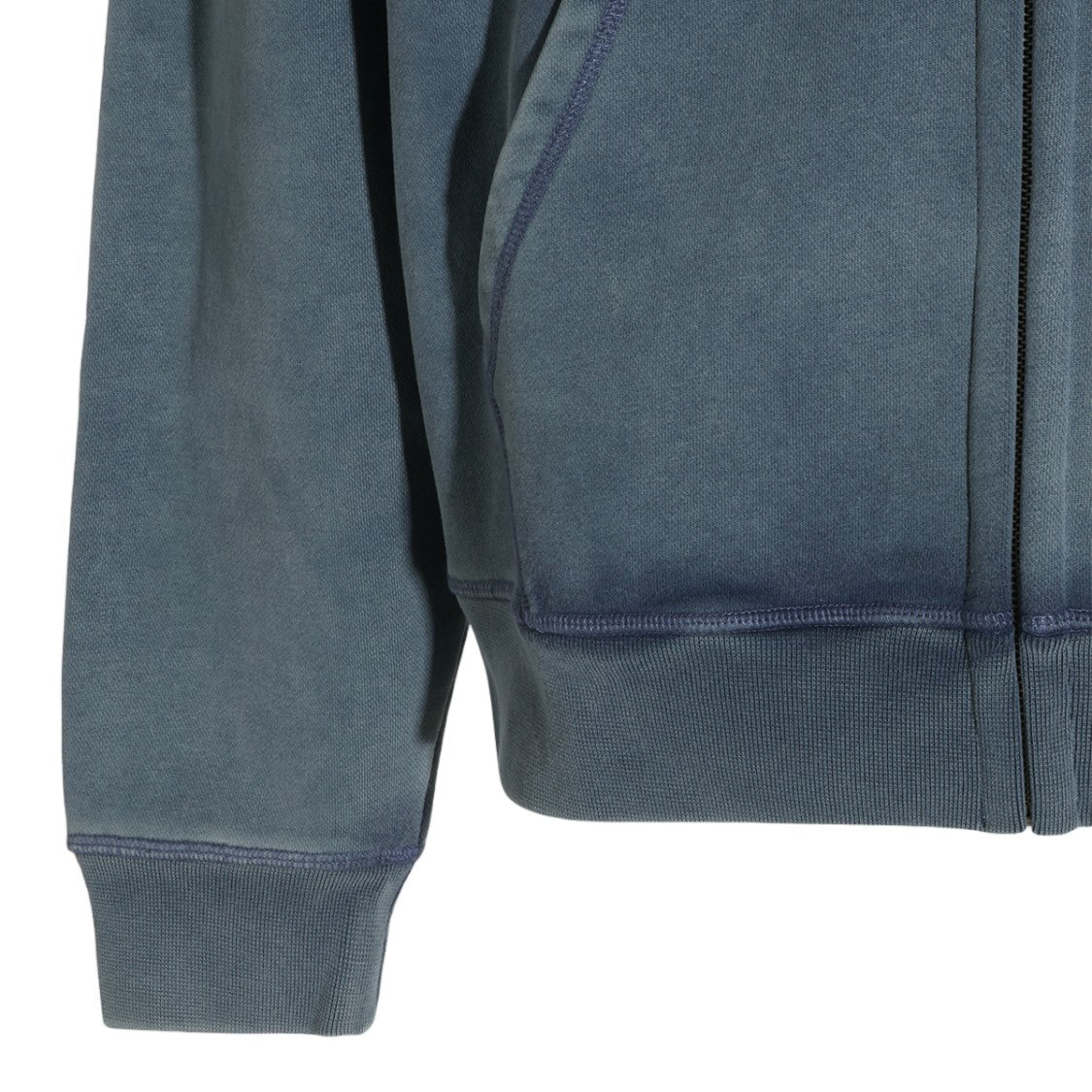 Arte Antwerp Blue Washed Graphic Zip-Through Hoodie