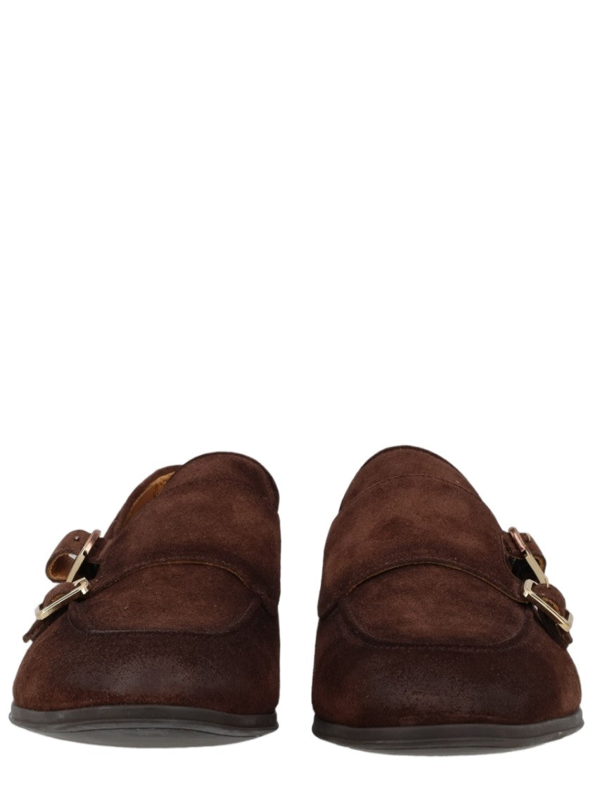 Corvari 1846 Brown Suede Gold Accent Loafers