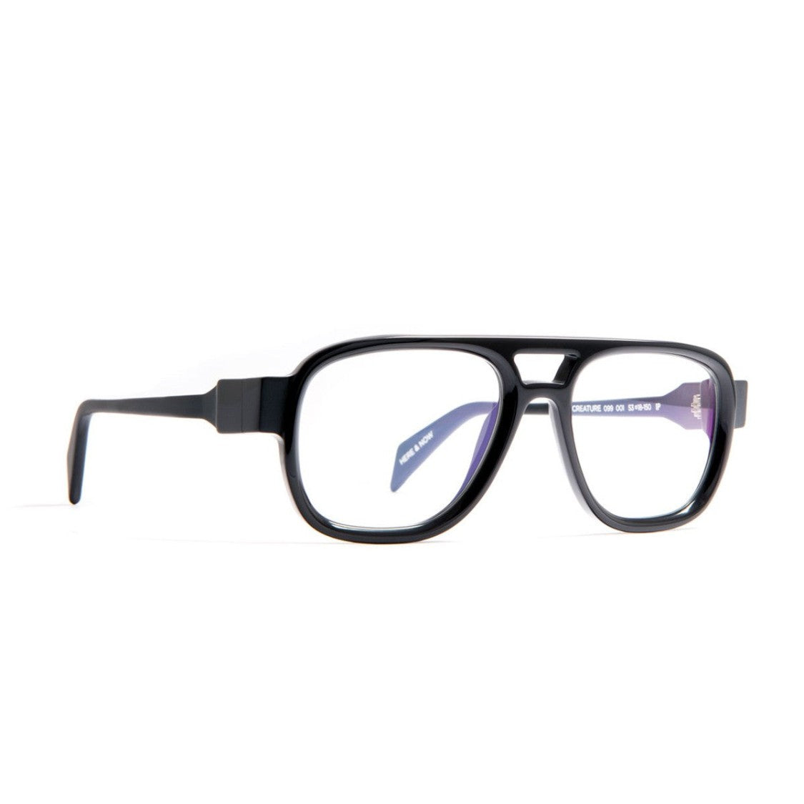 Siens Black Creature 099 Celluloid Rectangular Eyeglasses