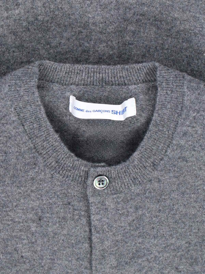 Comme Des Garçons Wool Crewneck Cardigan – Grey