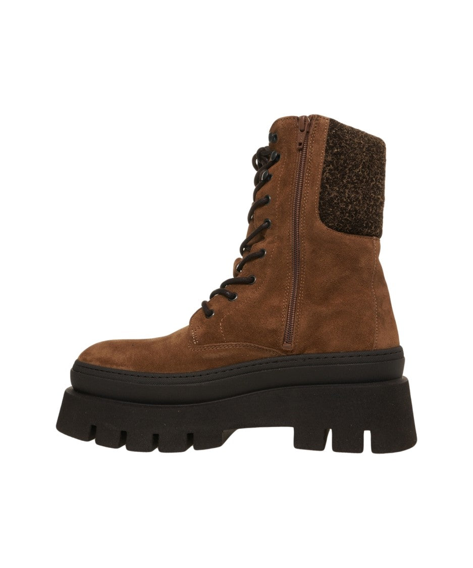 Copenaghen Suede Ankle Boots With Lace-Up Closure