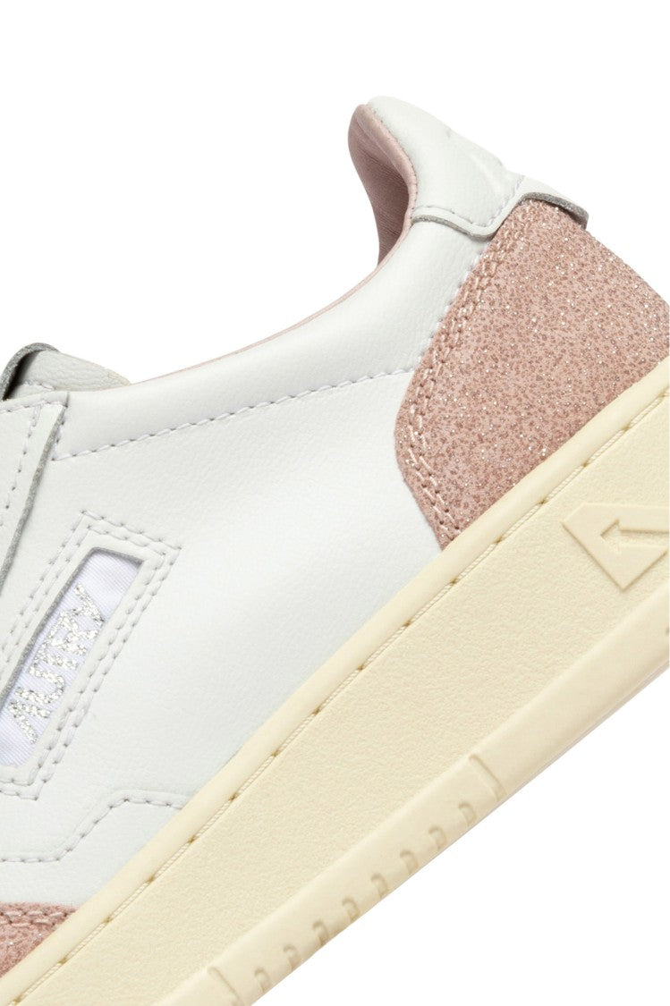 Autry White Medalist Suede Glitter Sneakers