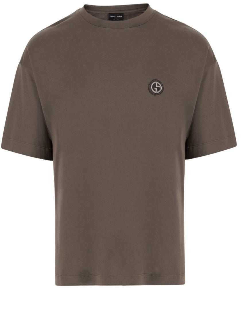 Giorgio Armani Cotton-Blend T-Shirt With Embossed Logo Detail