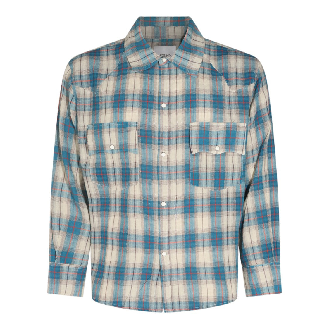 Found Classic Plaid Long-Sleeve Button-Up Shirt With Chest Pockets