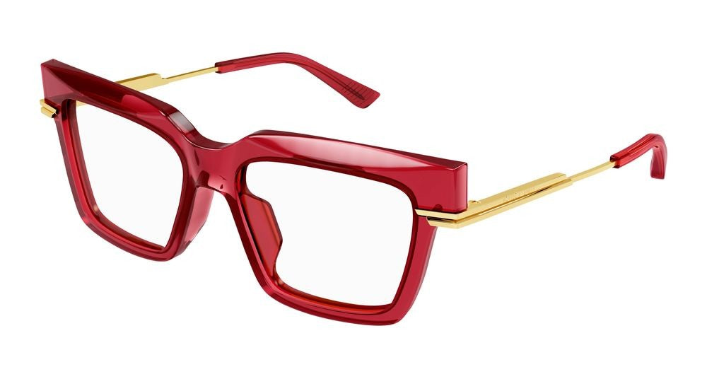 Bottega Veneta Burgundy Bv1243o Square Acetate Eyeglasses
