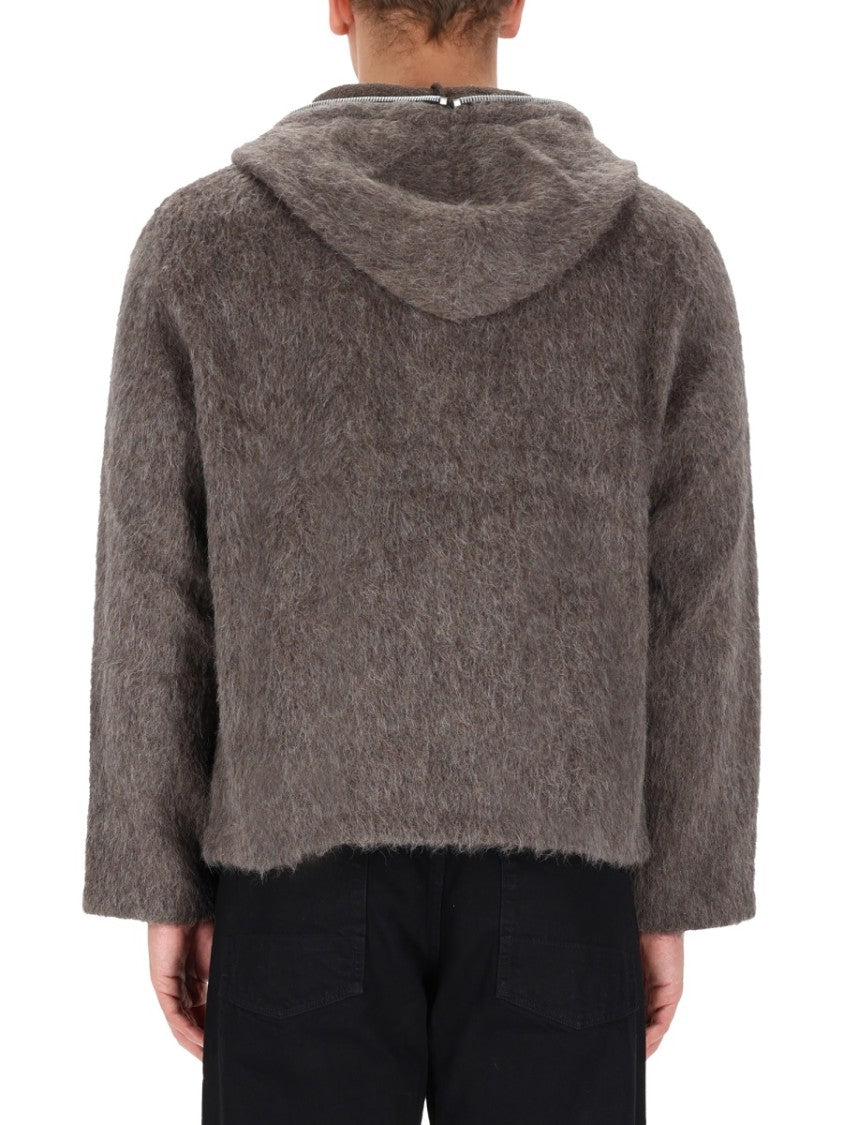 Our Legacy Boxy-Fit Plush Texture Brown Wool-Blend Hoodie