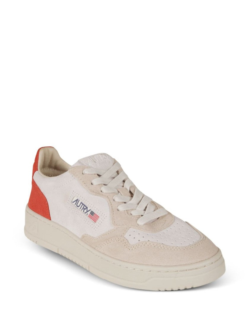 Autry Beige Perforated Lace-Up Sneakers