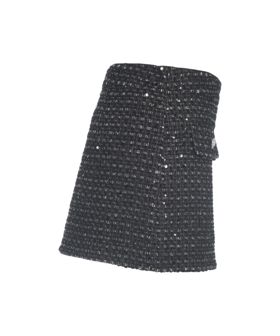 Liu Jo Bouclé Miniskirt With Sequins