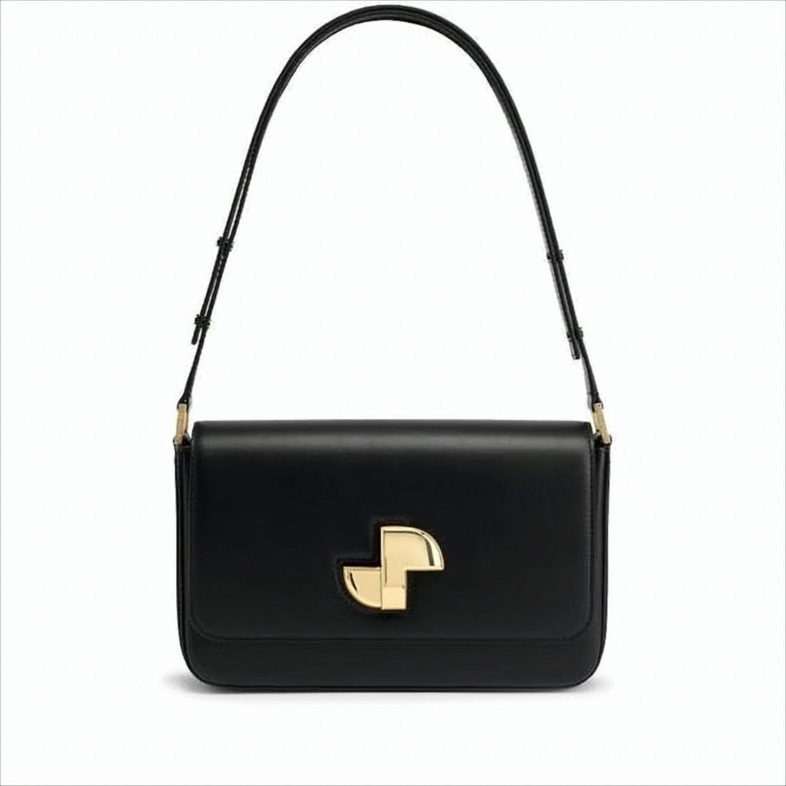 Patou Structured Cowhide Leather Shoulder Bag