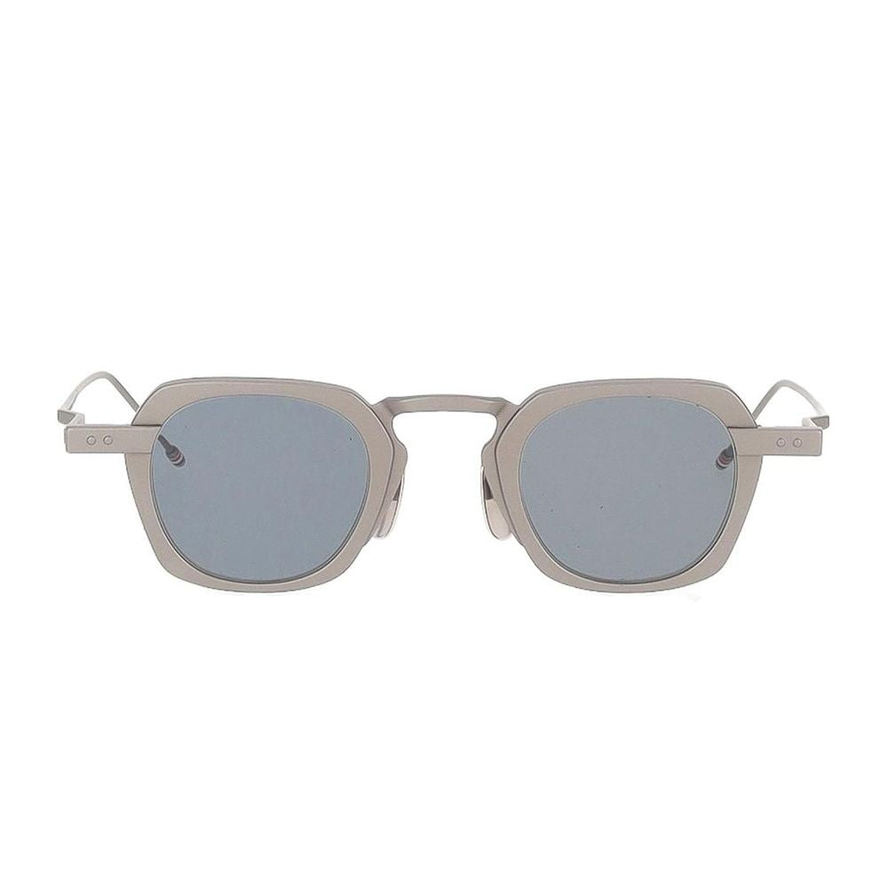Thom Browne Ues930a - G0001 Satin Silver Titanium Square Frame Sunglasses