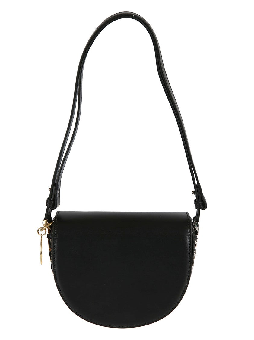 Stella Mccartney Semi-Circular Black Bag With Gold-Tone Accents