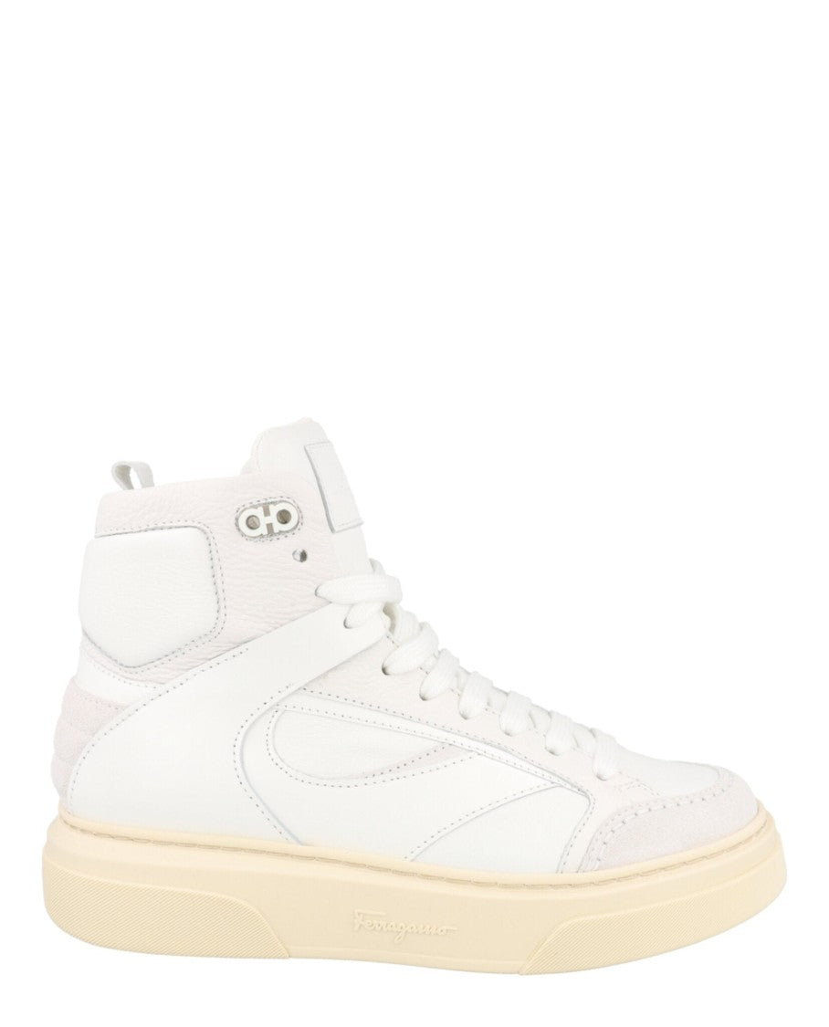 Ferragamo Cassio Leather High-Top Sneakers