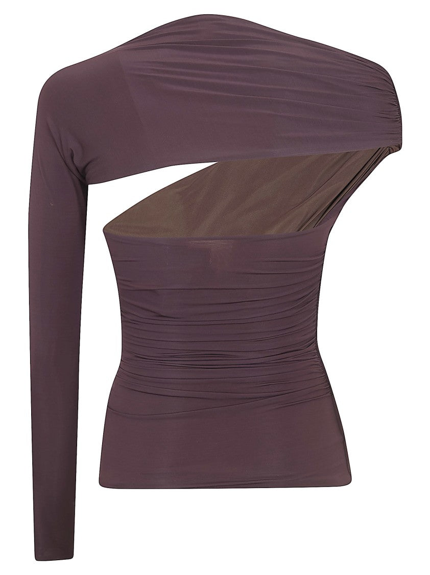 Elisabetta Franchi Fitted One-Shoulder Jersey Top