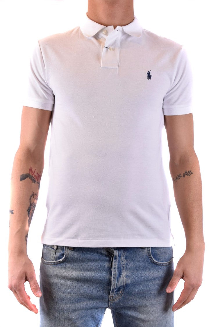 Polo Ralph Lauren Fitted White Polo Shirt With Embroidered Logo