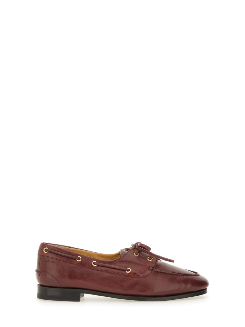 Bally Moccasin Plume With Polished Leather Upper And Decorative Bow