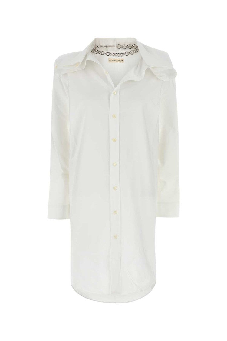 Y/Project White Oxford Shirt Dress