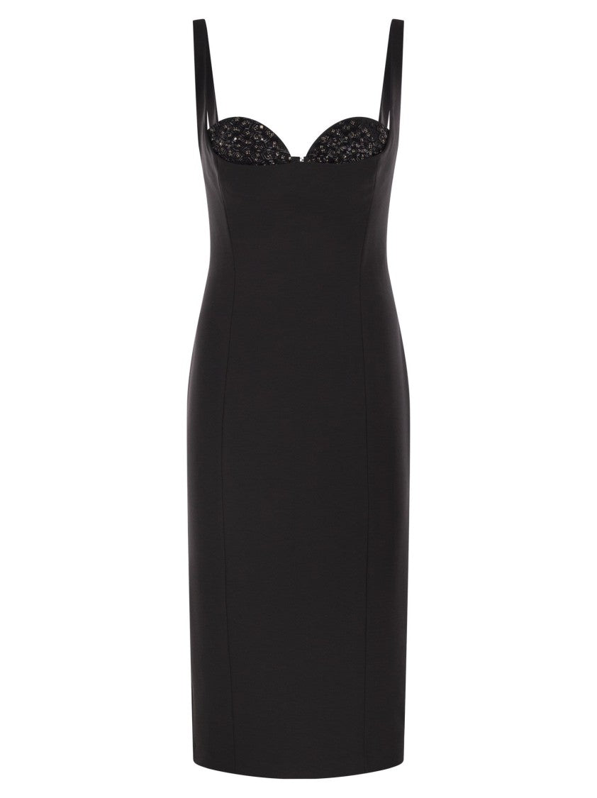 Elisabetta Franchi Lightweight Crêpe Dress With Crystals