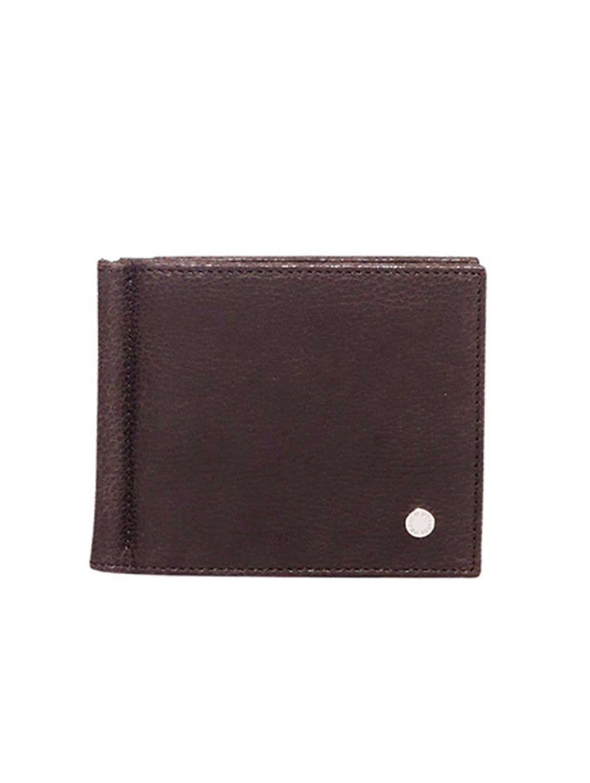 Orciani Dollar Holder With Pocket In Dark Brown Leather