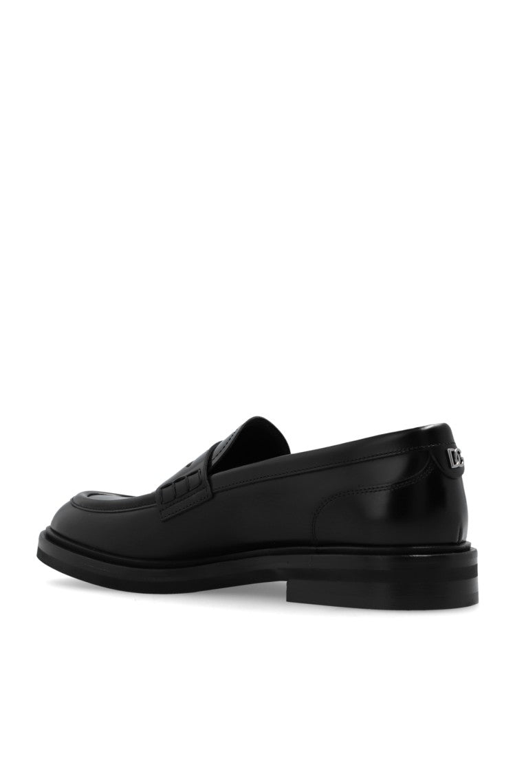 Dolce & Gabbana Black Loafers With Rounded Toe