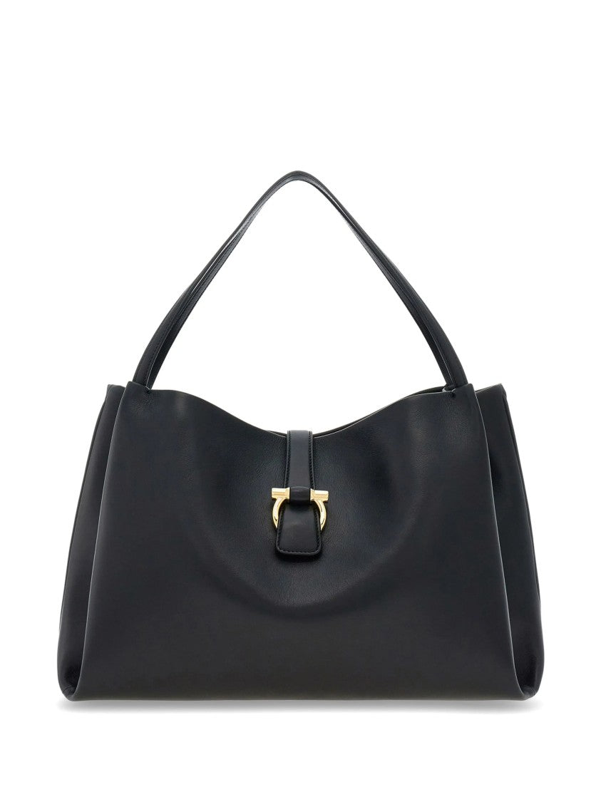 Salvatore Ferragamo Black Tote M Medium Structured Totes