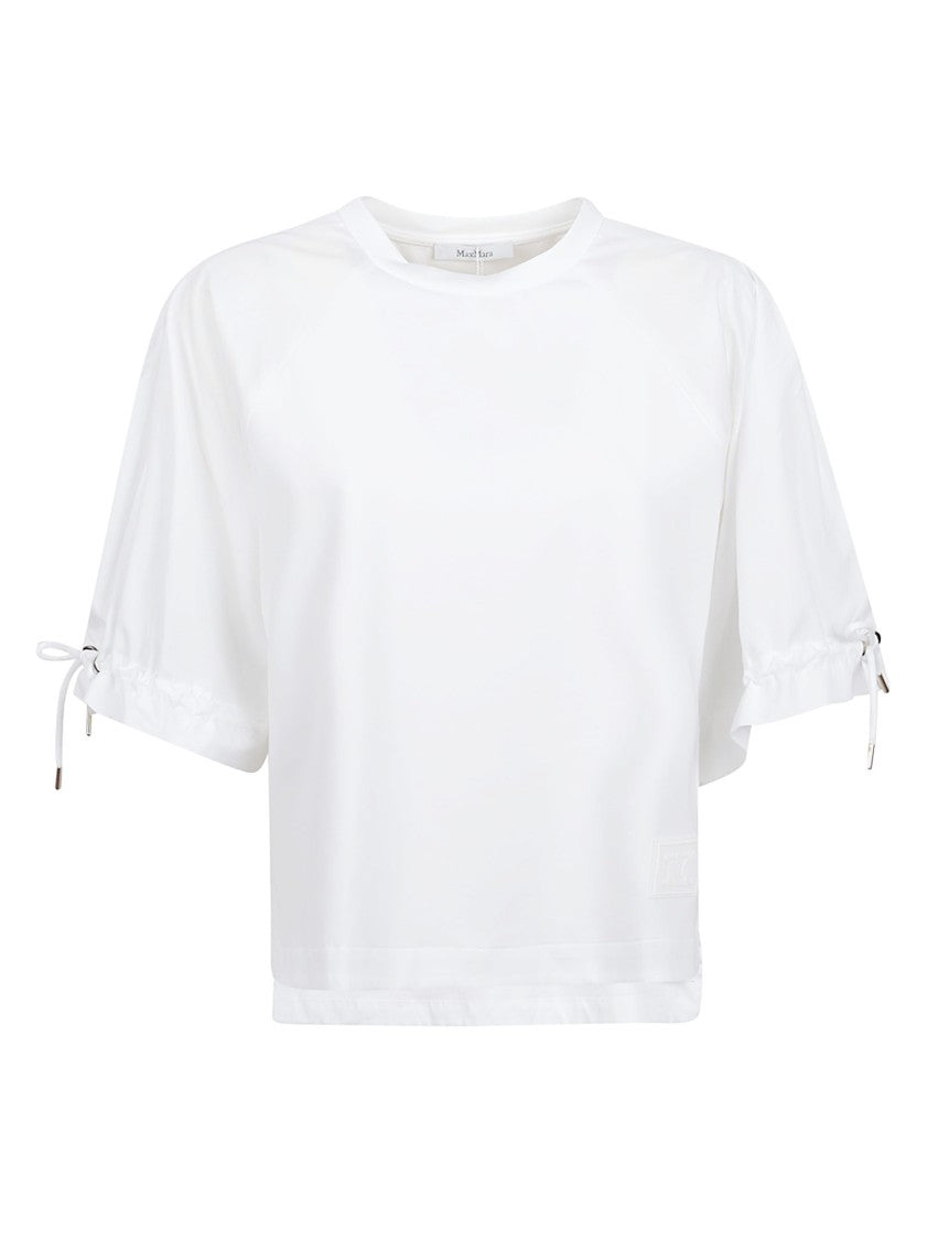 Max Mara Cotton-Blend Jersey Top With Poplin Raglan Sleeves