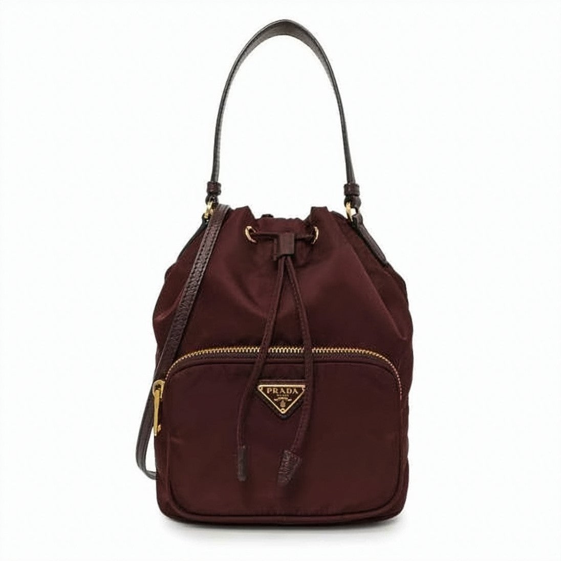 Prada Re-Edition 1995 Nylon Duo Bucket Bag With Triangular Logo