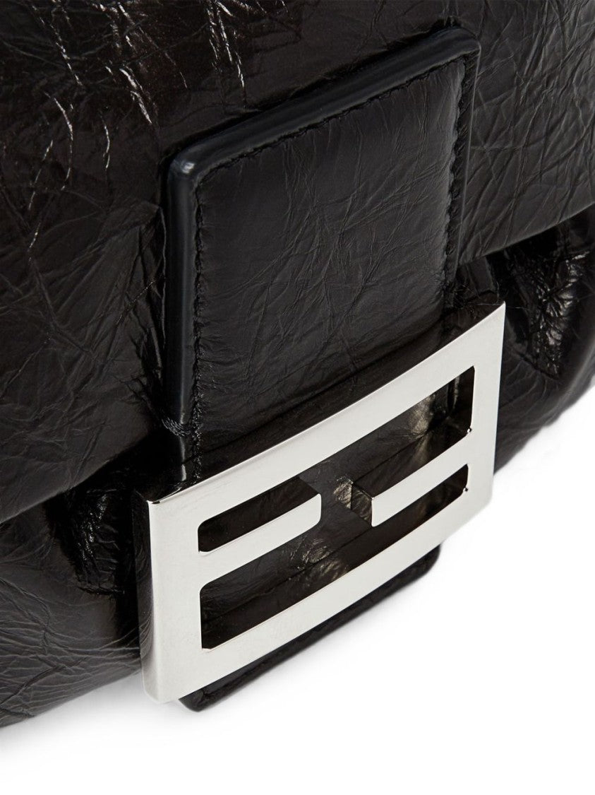 Fendi Black Crinkled Leather Handbag