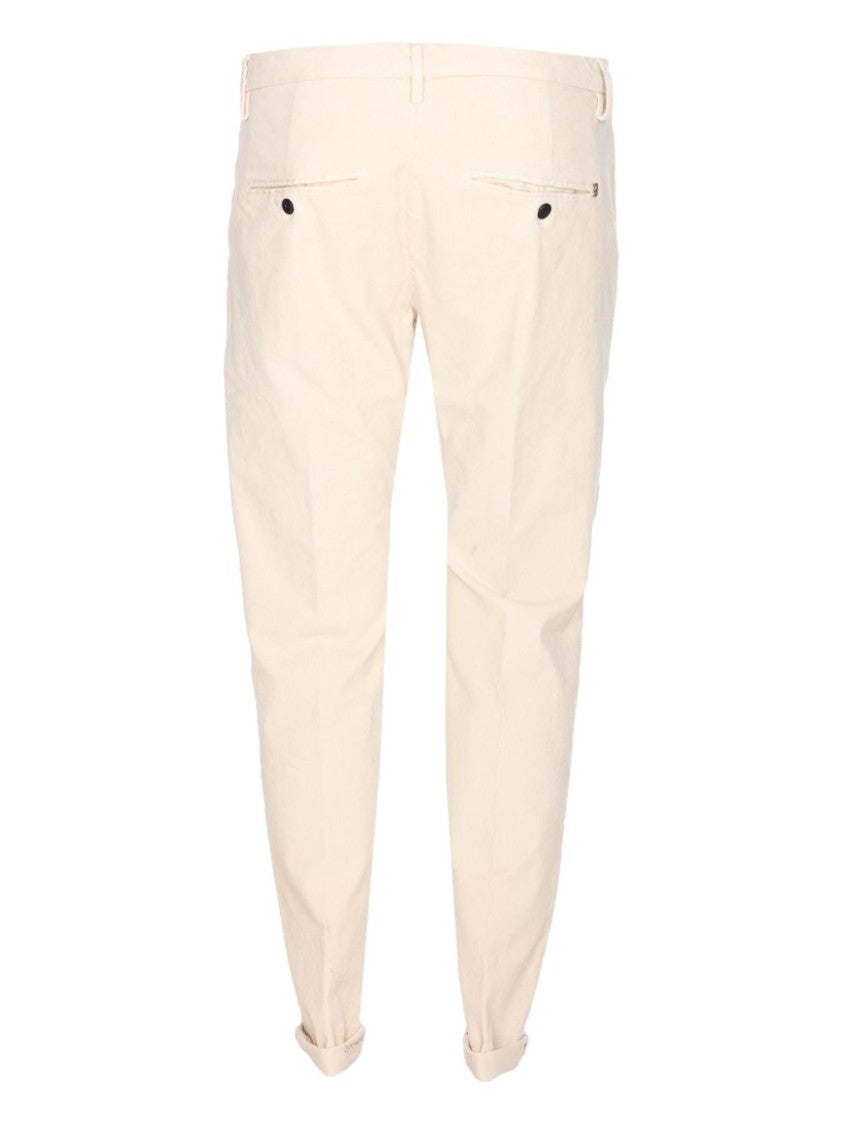 Dondup Tailored Fit Off-White Corduroy Jeans With Button Fly