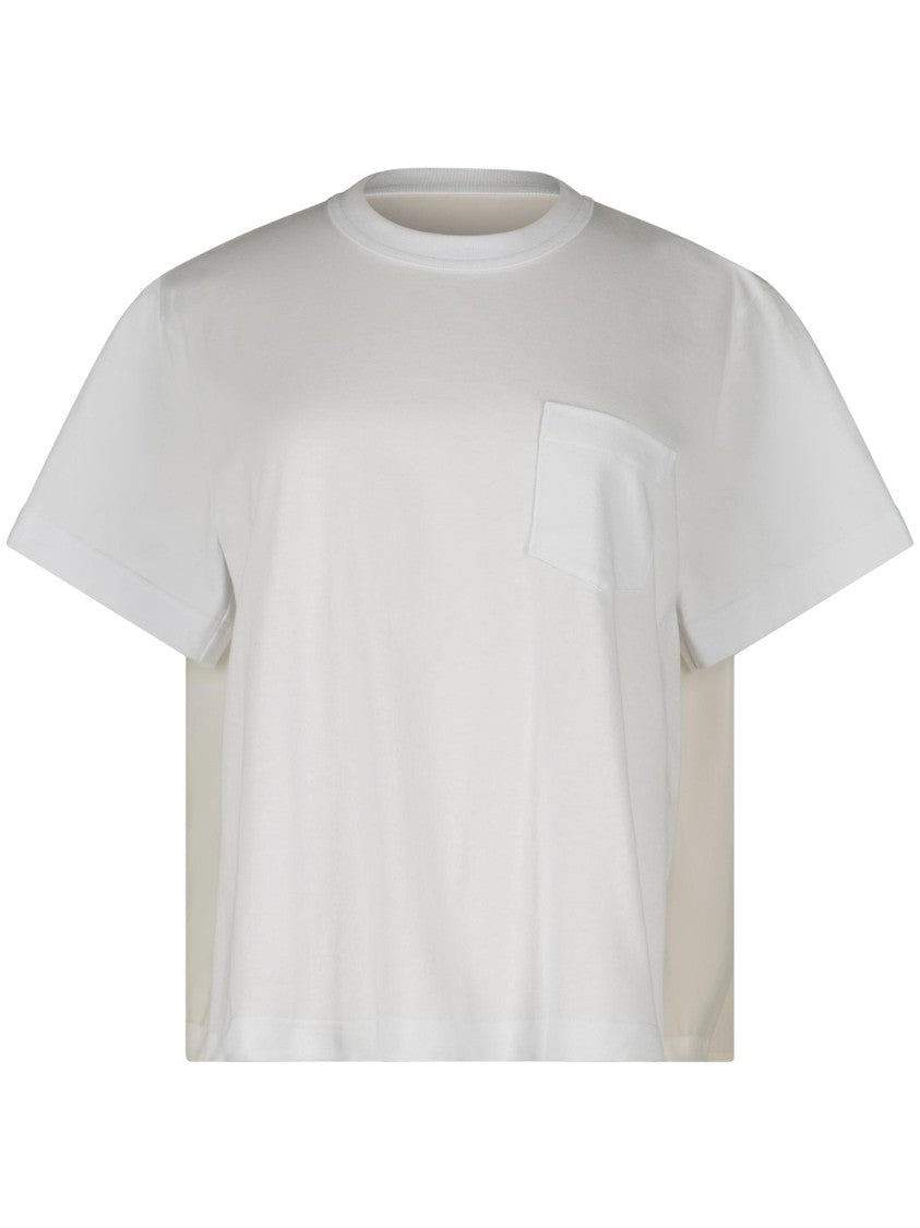 Sacai Nylon Twill Cotton Jersey T-Shirt