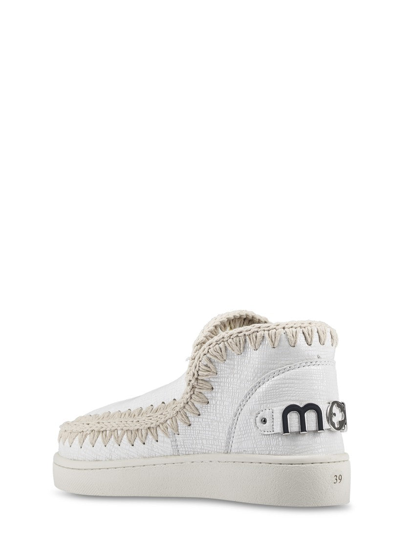 Mou Slip-On White Sneakers With Intricate Stitching