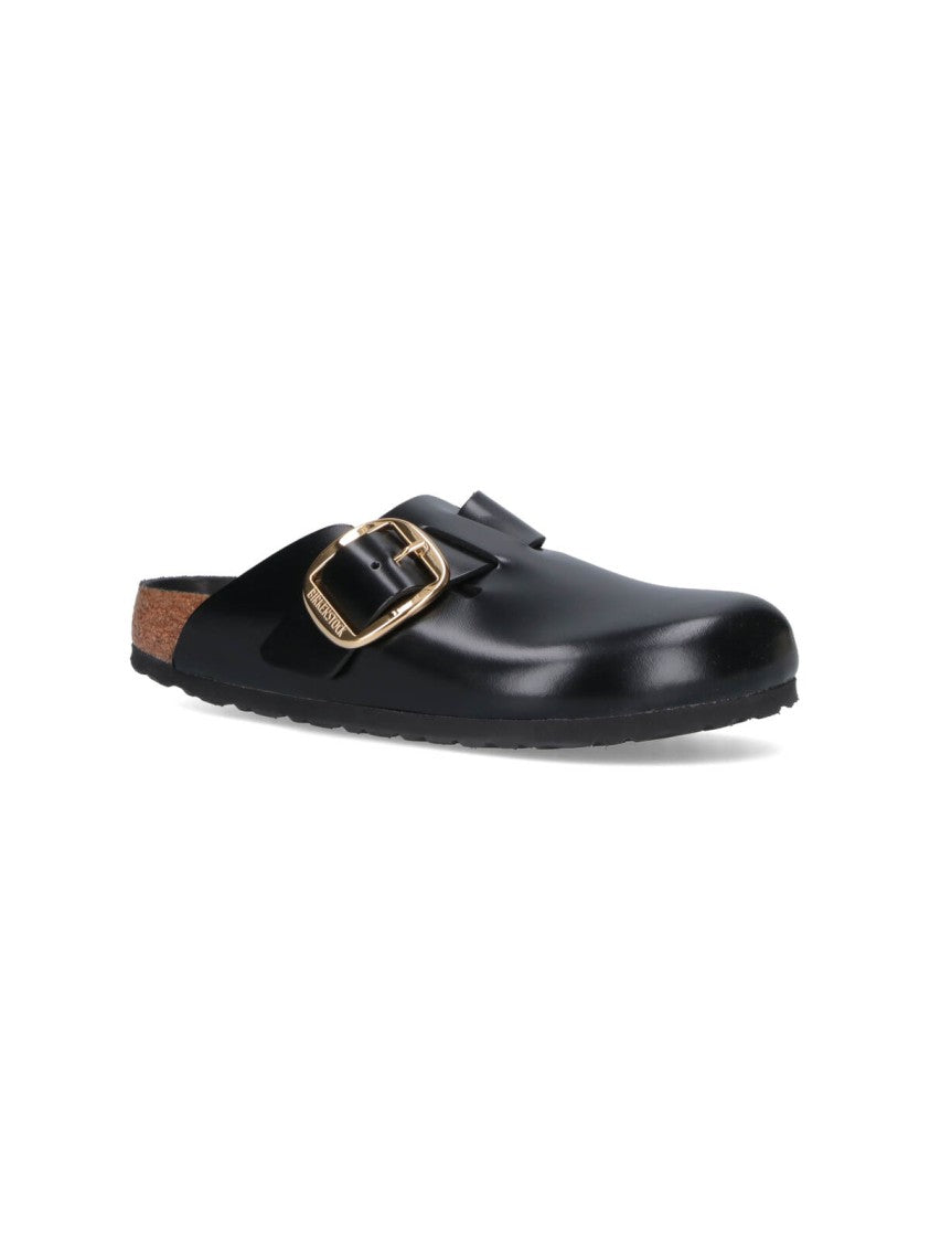 Birkenstock Boston Big Buckle Mules – Black